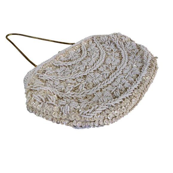 Vintage Comfort Trademark Yung Kee Womens Beaded/Sequins Silk Floral Handbag - Picture 4 of 10